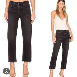 GRLFRD THE HELENA CUT OFF BLACK JEANS SIZE 25 NWT